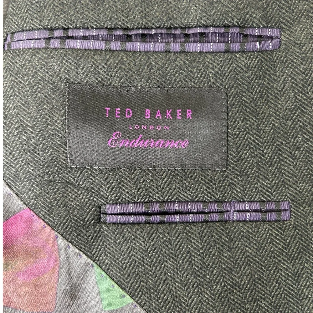 Ted Baker Endurance STALJAK Gray Wool Cashmere Blazer Jacket 42R